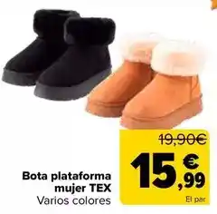 Carrefour Tex - bota plataforma mujer oferta