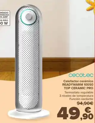 Cecotec - calefactor ceramico readywarm 10050 top ceramic pro