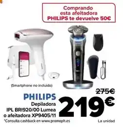 Carrefour Philips - depiladora ipl bri920/00 lumea o afeitadora xp9405/11 oferta