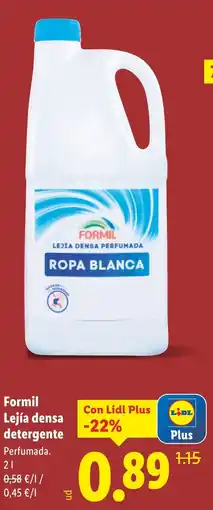 Lidl FORMIL Lejía densa detergente Perfumada. oferta