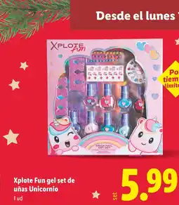 Lidl XPLOTE Fun gel set de uñas Unicornio oferta