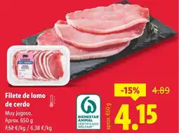 Lidl Filete de lomo de cerdo oferta