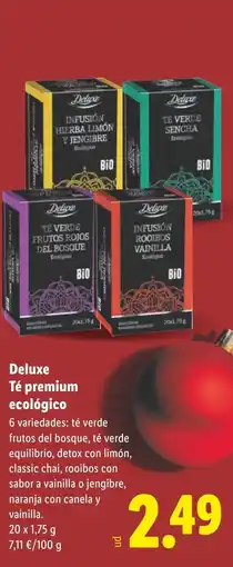 Lidl DELUXE Té premium ecológico oferta