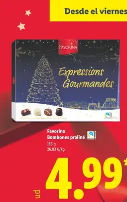 Lidl FAVORINA Bombones praliné oferta