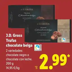 Lidl J.D.GROSS Trufas chocolate belga oferta