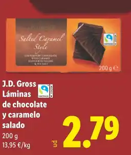 Lidl J.D. GROSS Láminas de chocolate y caramelo salado oferta
