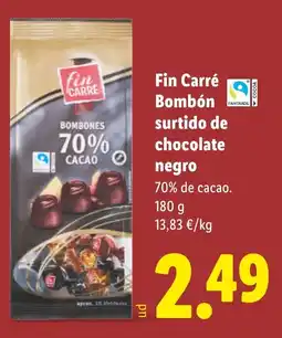 Lidl FIN CARRE Bombón surtido de chocolate negro oferta