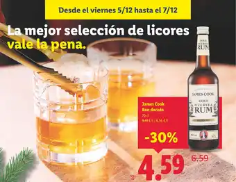 Lidl JAMES COOK Ron dorado oferta