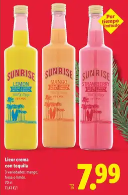 Lidl SUNRISE Licor crema con tequila oferta
