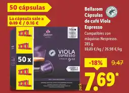 Lidl BELLAROM Cápsulas de café Viola Espresso oferta