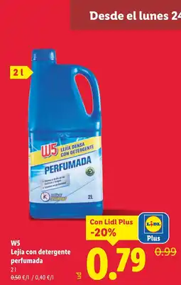 Lidl W5 Lejía con detergente perfumada oferta
