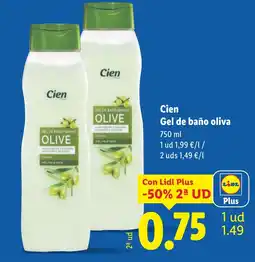 Lidl CIEN Gel de baño oliva oferta