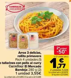 Carrefour Market Delicias - arroz 3 , rollito primavera oferta