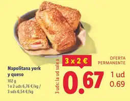 Lidl Napolitana york y queso oferta