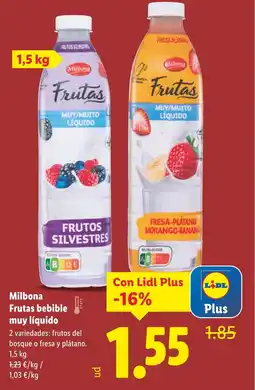 Lidl MILBONA Frutas bebible muy líquido oferta