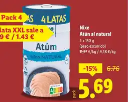 Lidl NIXE Atún al natural oferta
