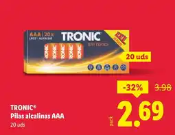 Lidl TRONIC Pilas alcalinas AAA oferta