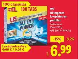 Lidl W5 Detergente lavaplatos en pastillas oferta