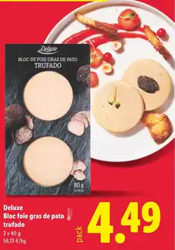 Lidl DELUXE Bloc foie gras de pato trufado oferta