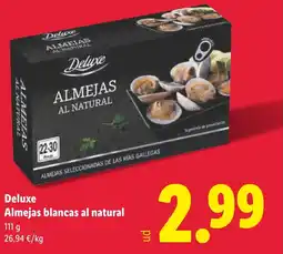 Lidl DELUXE Almejas blancas al natural oferta