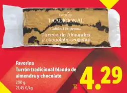 Lidl FAVORINA Turrón tradicional blando de almendra y chocolate oferta