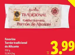 Lidl FAVORINA Turrón tradicional de Alicante oferta