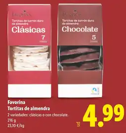 Lidl FAVORINA Tortitas de almendra oferta