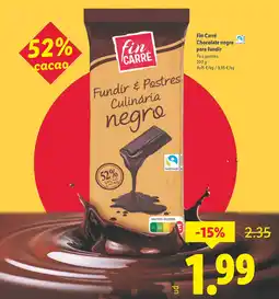 Lidl FIN CARRE Chocolate negro para fundir oferta