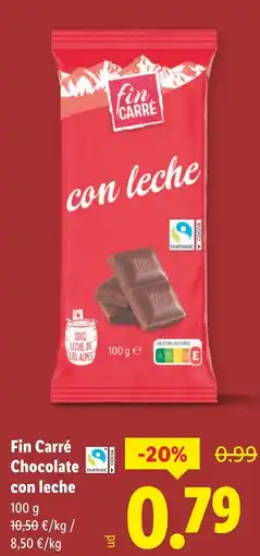 Lidl FIN CARRE Chocolate con leche oferta