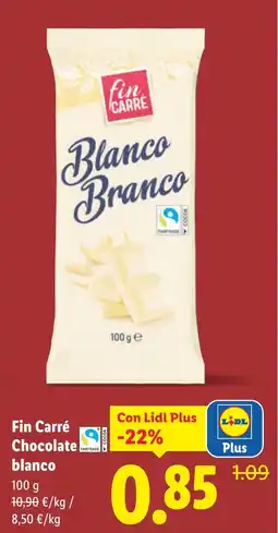 Lidl FIN CARRE Chocolate blanco oferta