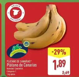 ALDI PLÁTANO DE CANARIAS Plátano de Canarias oferta