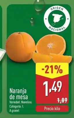 ALDI Naranja de mesa oferta