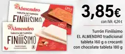 Cash Ifa EL ALMENDRO Turrón Finííísimo tradicional tableta o crocanti con chocolate tableta oferta