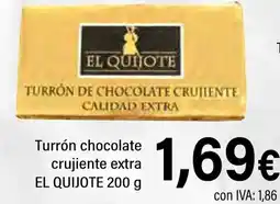 Cash Ifa EL QUIJOTE Turrón chocolate crujiente extra oferta
