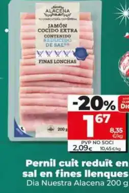 Dia Dia nuestra alacena - jamón cocido reducido en sal en finas lonchas oferta