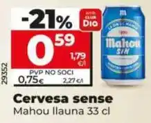 Dia Mahou - cerveza sin oferta