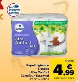 Carrefour Market Carrefour - papel higiénico 3 capas ultra confort oferta