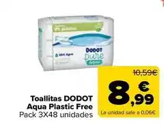 Carrefour Market Dodot - toallitas aqua plastic free oferta