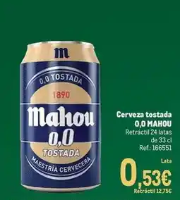 Makro Mahou - cerveza tostada 0,0 oferta