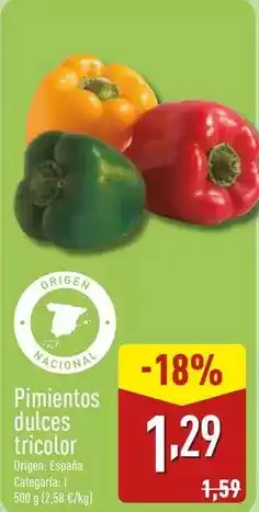 ALDI Origen - pimientos dulces tricolor oferta