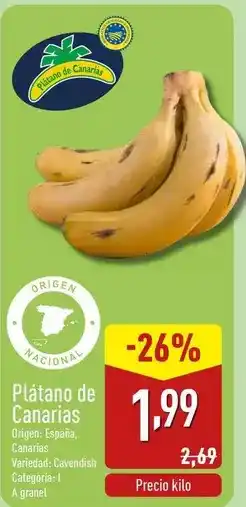 ALDI Origen - platano de canarias oferta