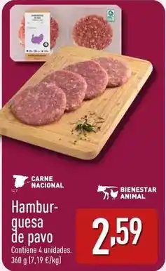 ALDI Hamburguesa de pavo oferta