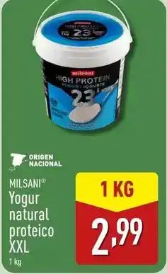 ALDI Milsani - yogur natural proteico xxl oferta