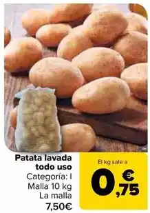 Carrefour Patata lavada todo uso oferta