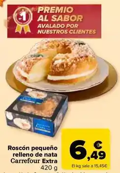 Carrefour Carrefour extra - roscon pequeno relleno de nata oferta