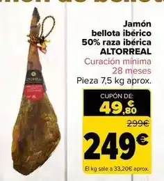Carrefour Altorreal - paleta de bellota iberica 50% raza iberica oferta
