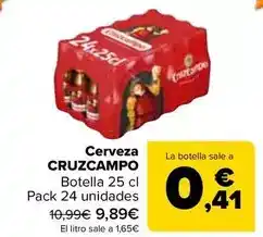 Carrefour Cruzcampo - cerveza oferta