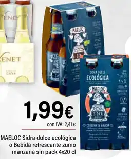 Cash Ifa MAELOC Sidra dulce ecológica o Bebida refrescante zumo manzana sin oferta