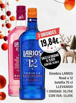 Cash Ifa LARIOS Ginebra Rosé o 12 oferta