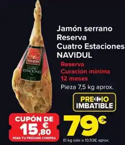 Carrefour Market NAVIDUL Jamón serrano Reserva Cuatro Estaciones oferta